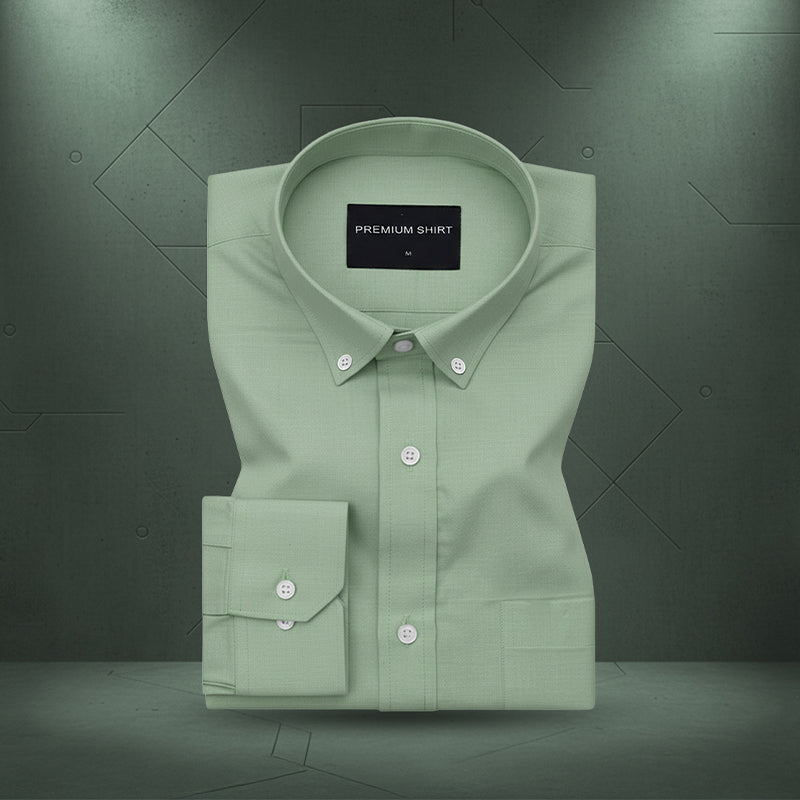 New Sea Green Oxford Cotton Shirt For Men