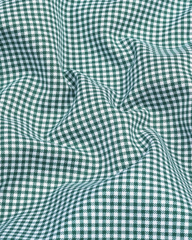 Green Check Button Down Oxford Cotton Shirt