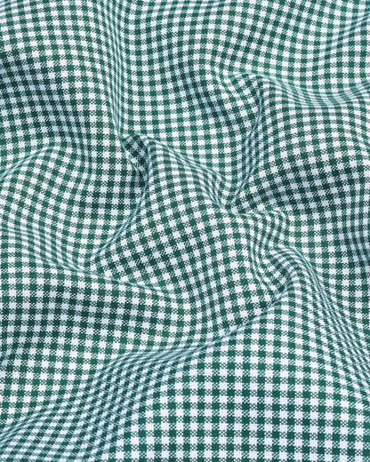 Green Check Button Down Oxford Cotton Shirt