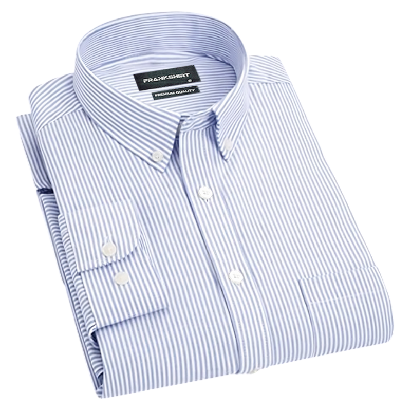 New Silver Stripe Down Button Oxford Cotton Shirt (FS049)