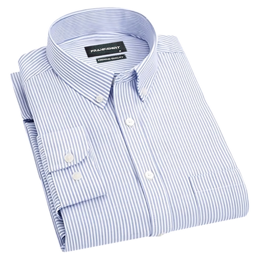 New Silver Stripe Down Button Oxford Cotton Shirt (FS049)