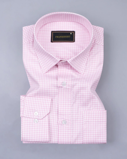 Pack of 2 Premium Cotton Shirt for Man (Light Pink Check and Dark Grey)