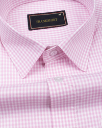 Pack of 2 Premium Cotton Shirt for Man (Light Pink Check and White)