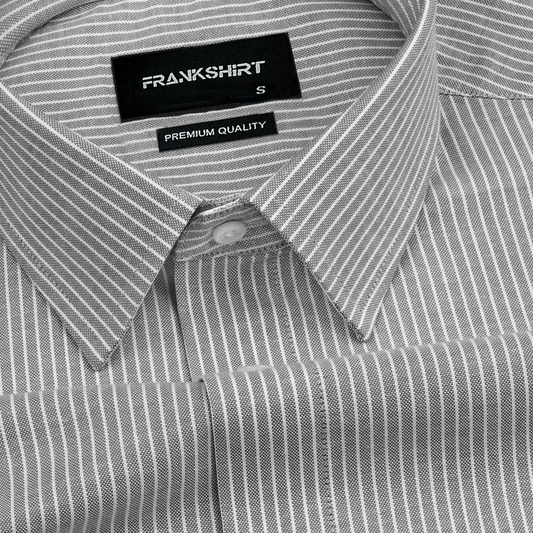 Black Small Strip Down Button Oxford Cotton Shirt