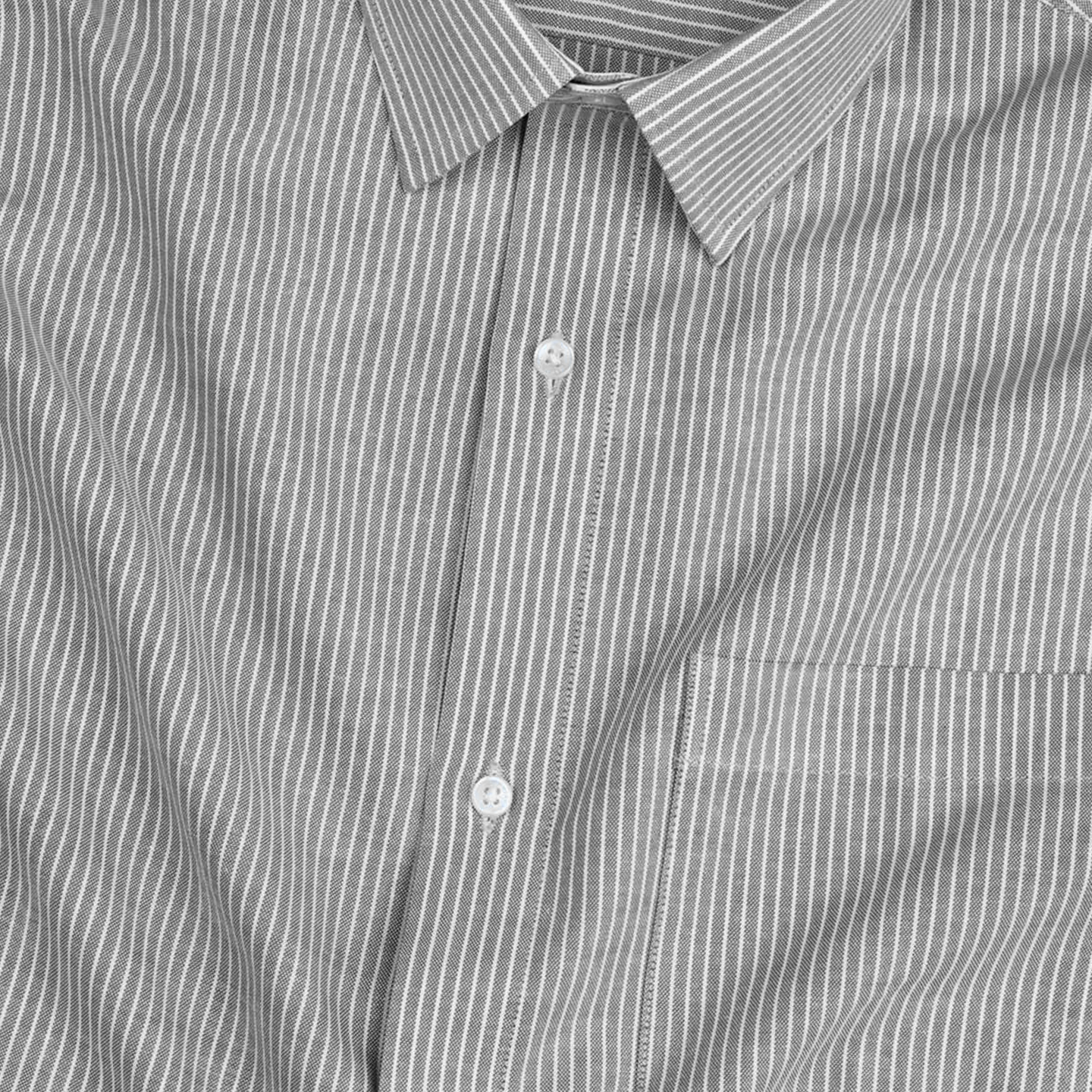 Black Small Strip Down Button Oxford Cotton Shirt