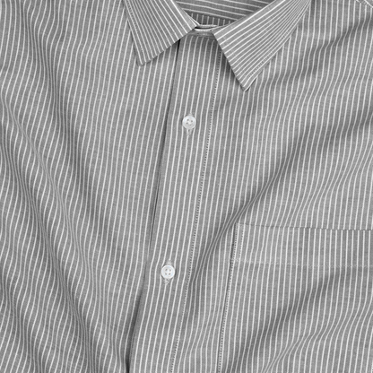 Black Small Strip Down Button Oxford Cotton Shirt