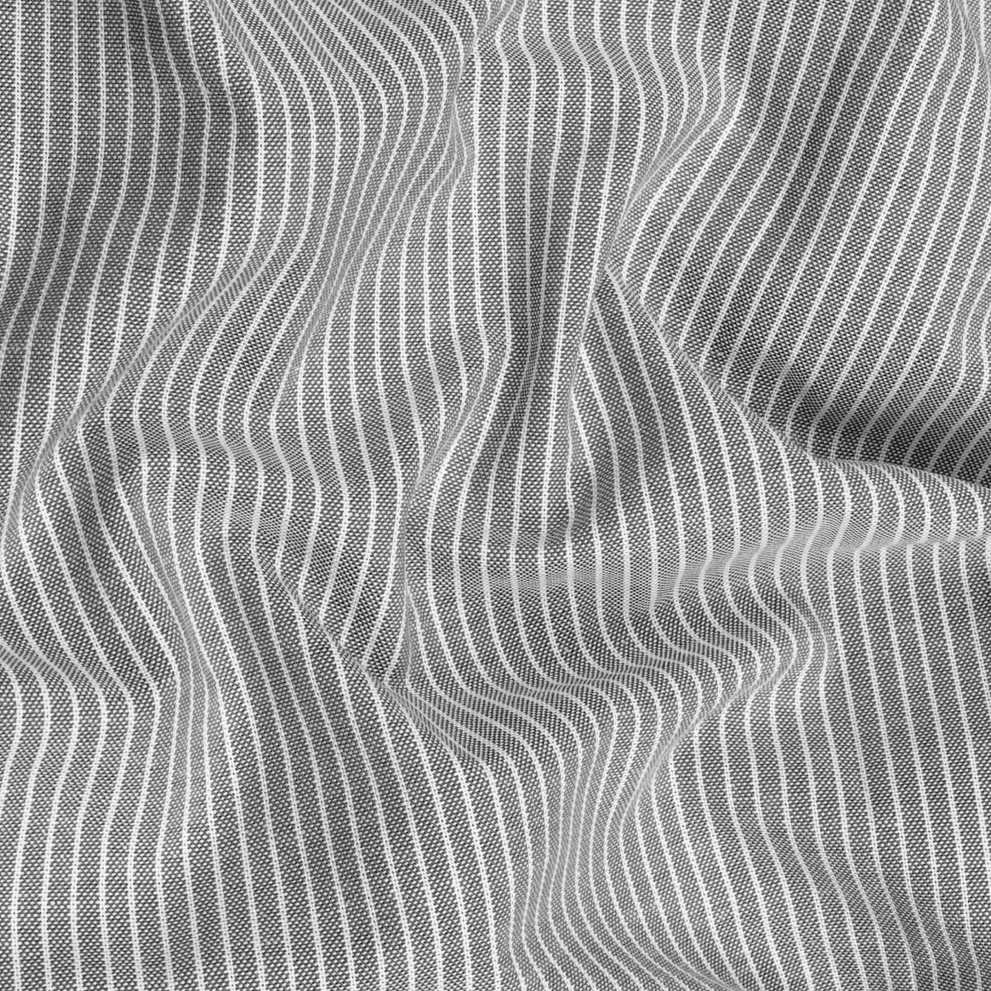 Black Small Strip Down Button Oxford Cotton Shirt