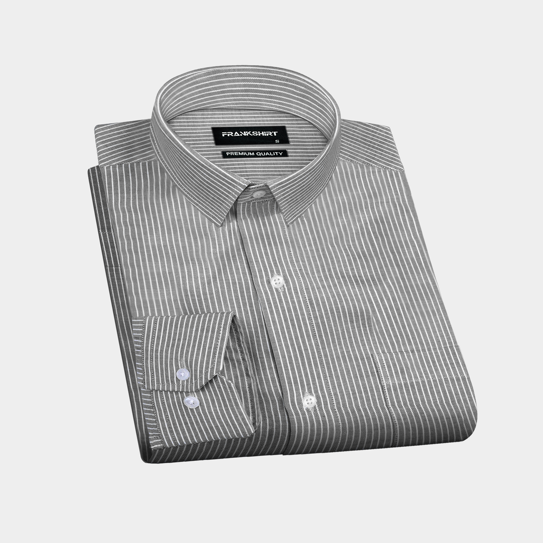 Black Small Strip Down Button Oxford Cotton Shirt