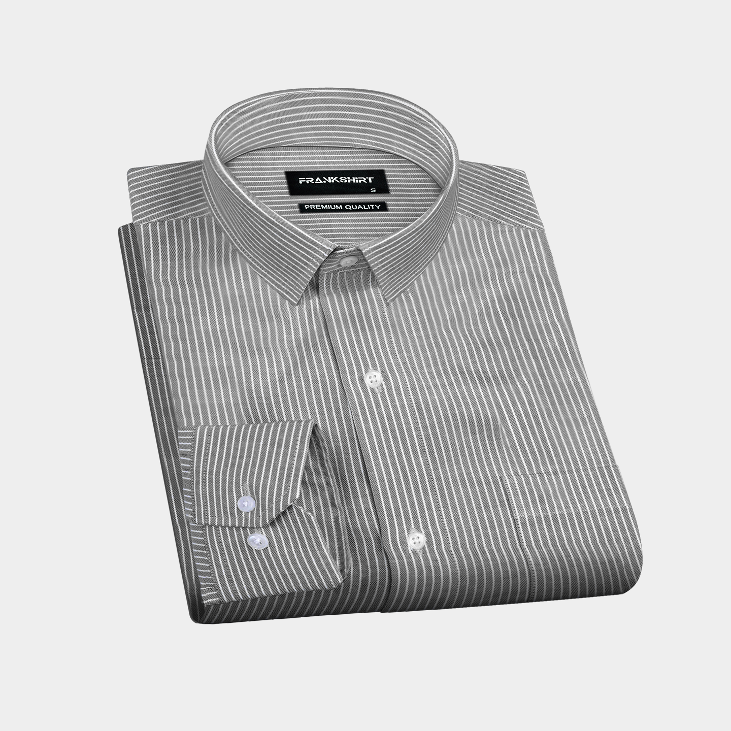 Black Small Strip Down Button Oxford Cotton Shirt