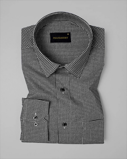 Pack of 2 Premium Cotton Shirt for Man (Black Check and Sky Blue)