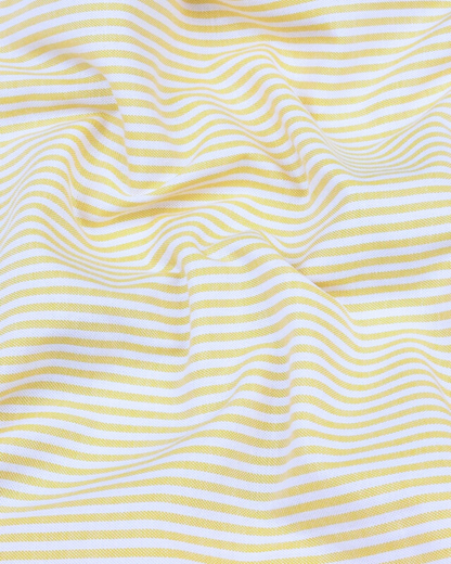 Yellow Stripe Down Button Oxford Cotton Shirt