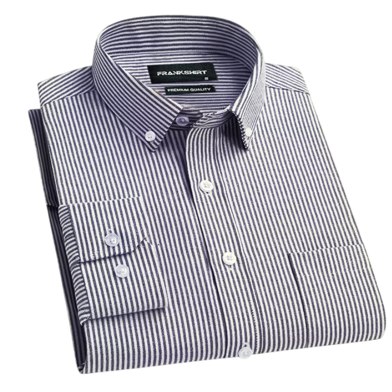 New Black Stripe Down Button Oxford Cotton Shirt (FS041)