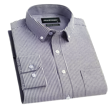 New Black Stripe Down Button Oxford Cotton Shirt (FS041)