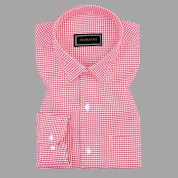 Red Check Button Down Oxford Cotton Shirt (FS052)