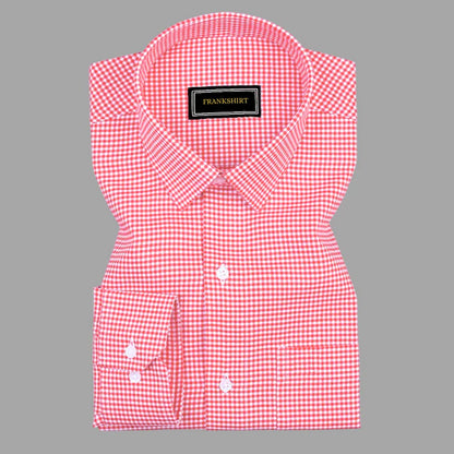 Red Check Button Down Oxford Cotton Shirt (FS052)