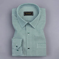Green Check Button Down Oxford Cotton Shirt