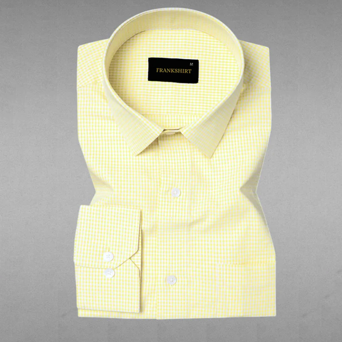 Lemon Check Button Down Oxford Cotton Shirt