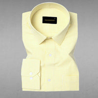 Lemon Check Button Down Oxford Cotton Shirt