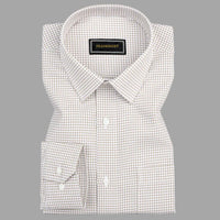 Cream Check Button Down Oxford Cotton Shirt