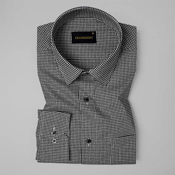 Black Check Button Down Oxford Cotton Shirt
