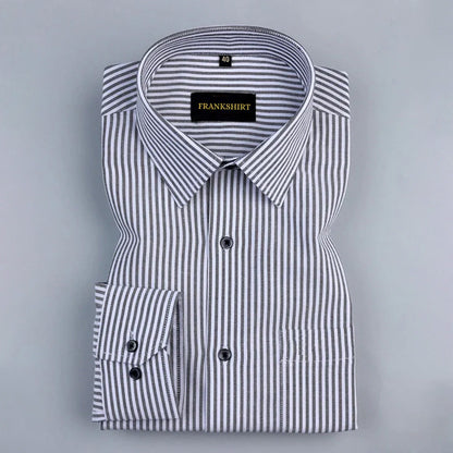 Black Stripe Down Button Oxford Cotton Shirt (FS041)