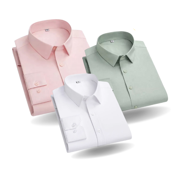 Pack of 3 Cotton Shirt for Man (White, Pista and Peech)