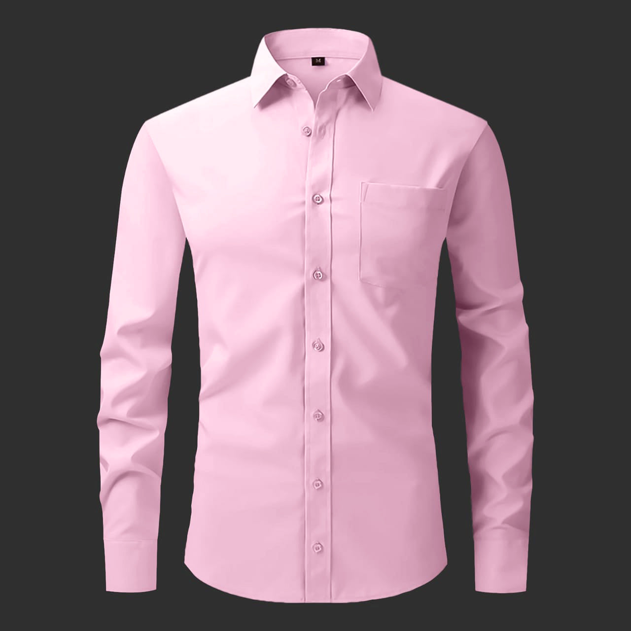 Premium Satin Solid Shirt for Man (Light Pink)