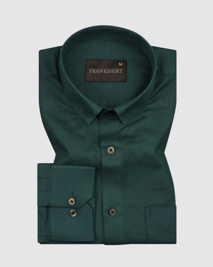 New Linen Shirt for Man (Bottle Green)