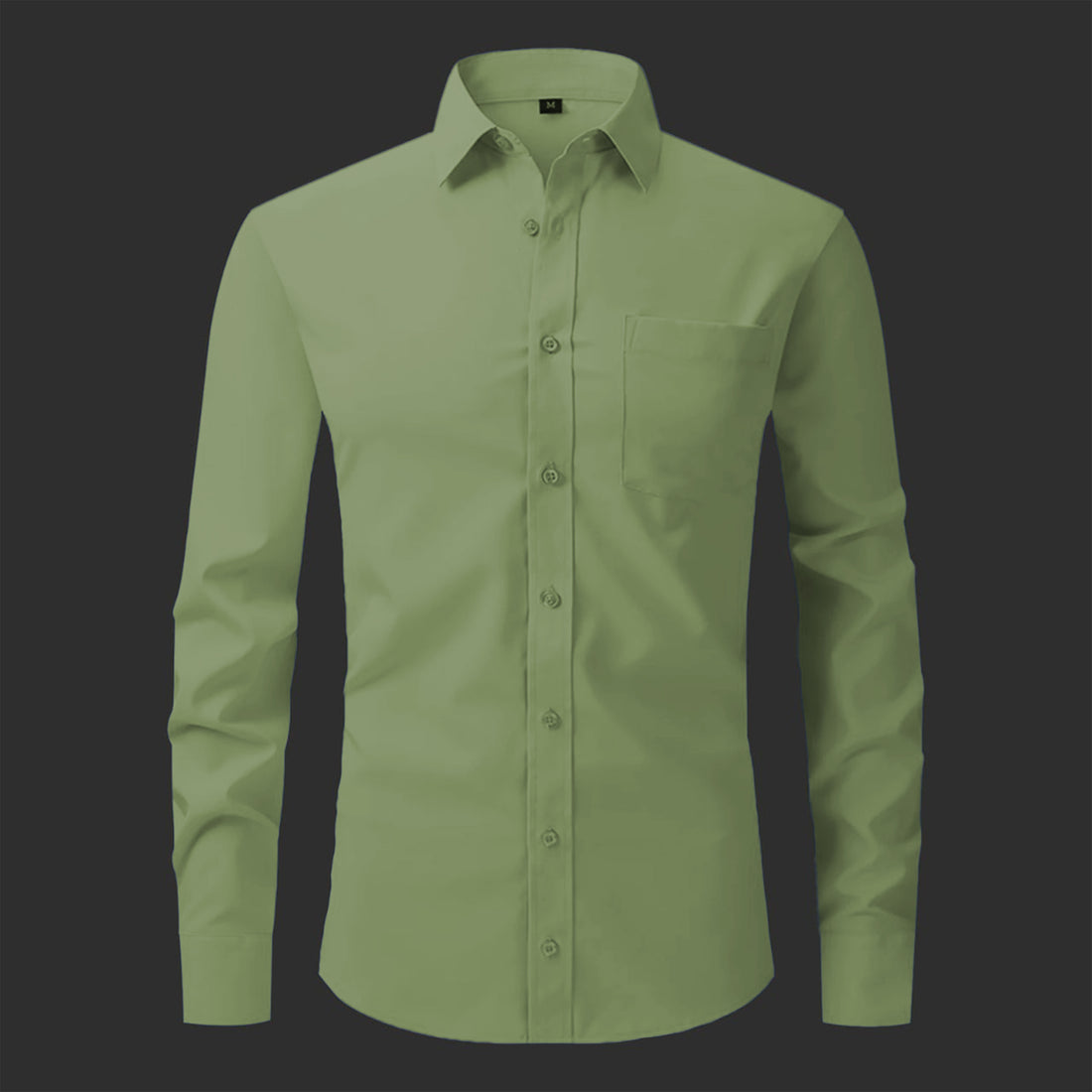Premium Satin Solid Shirt for Man (Green)