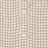 Beige Check Button Down Oxford Cotton Shirt