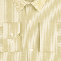 Beige Small Strip Down Button Oxford Cotton Shirt