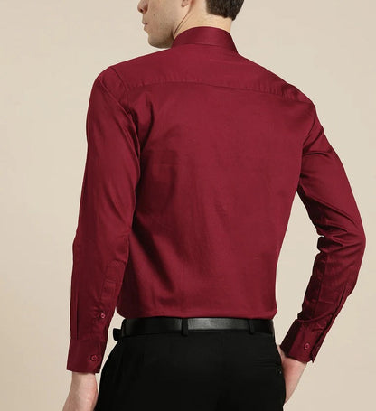 Frankshop Classic Cotton Blend Maroon Colour Shirt