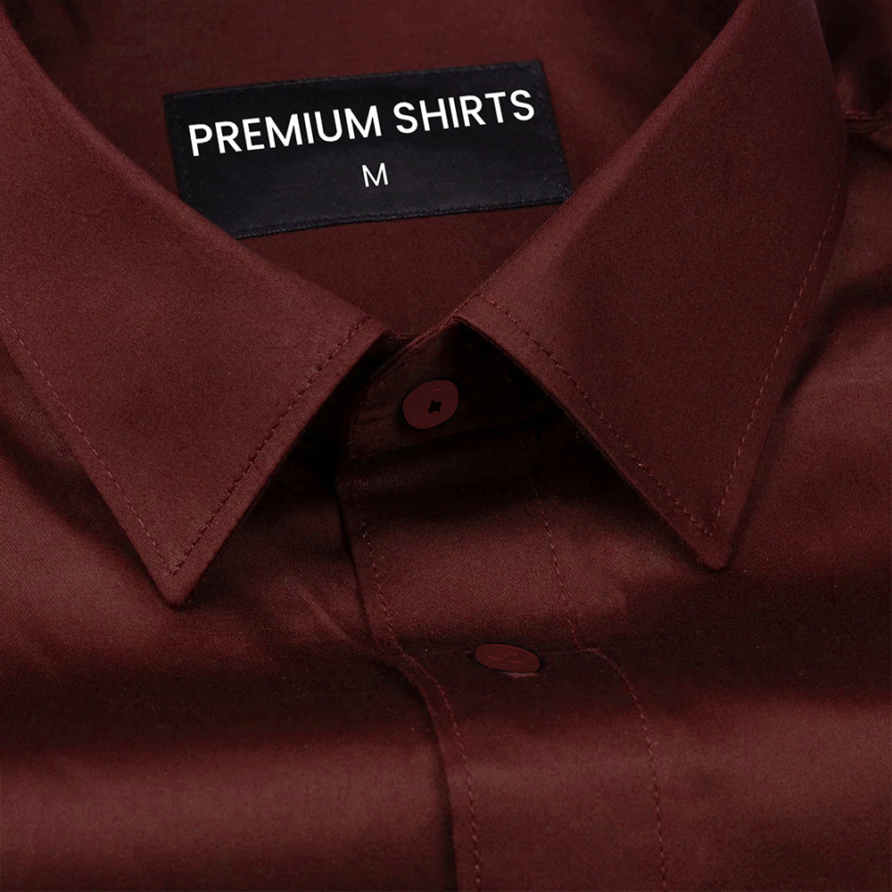 300GSM Premium Satin Shirt Combo for Men (Pink & Maroon)