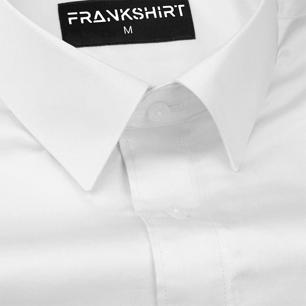 300GSM Premium Satin Shirt Combo for Men (White & Maroon)