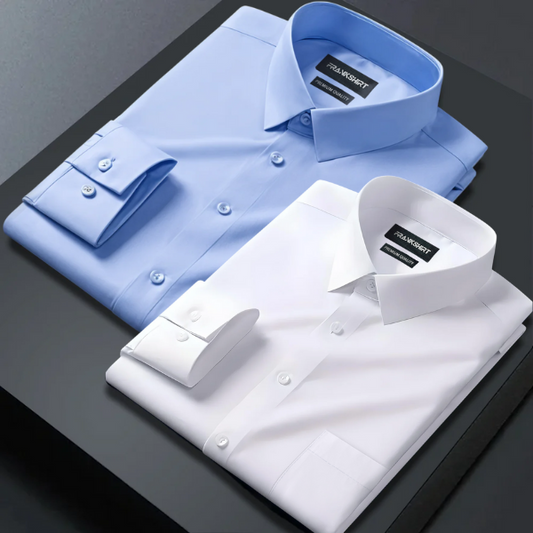 Pack of 2 Premium Satin Shirt for Man (Sky Blue and White)
