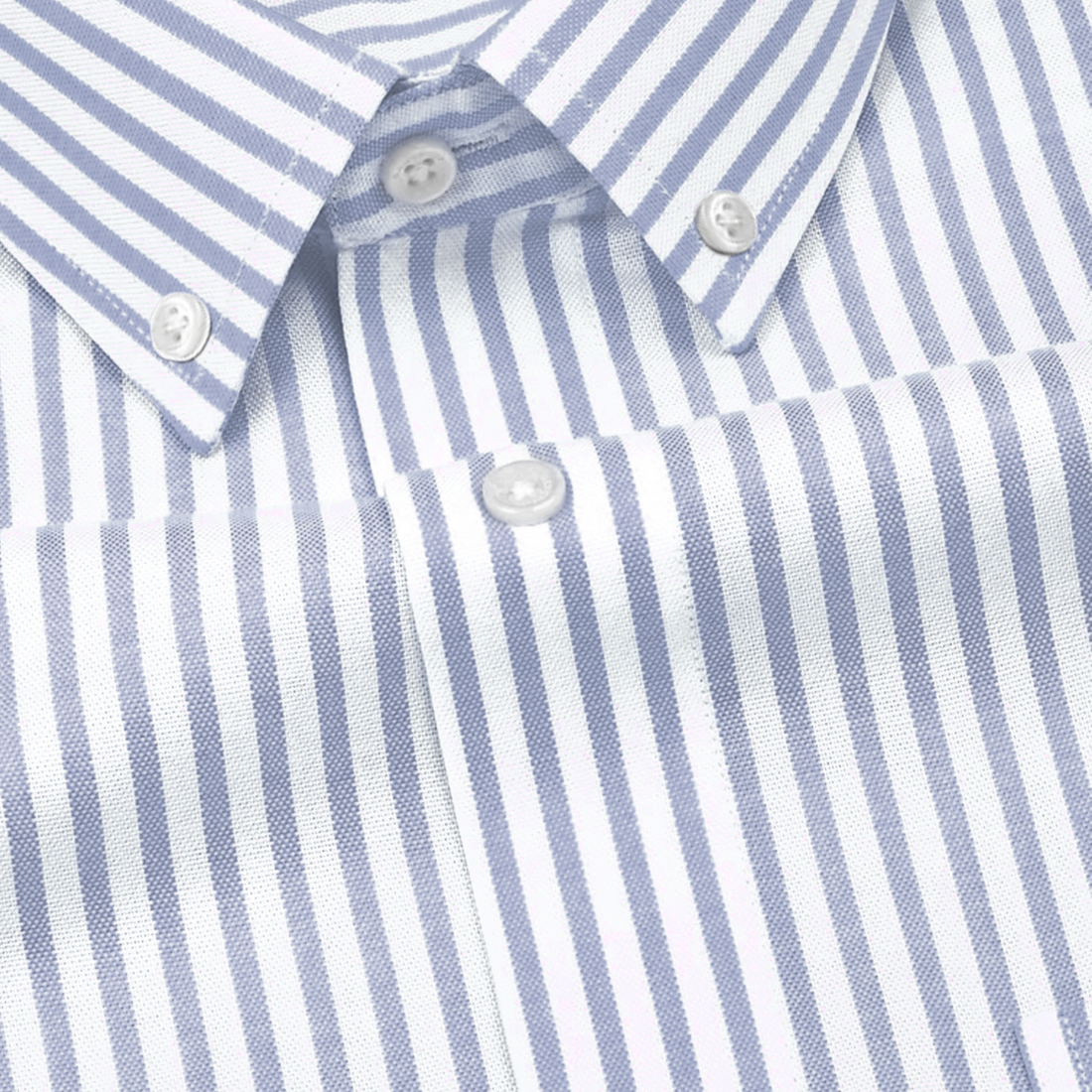 New Silver Stripe Down Button Oxford Cotton Shirt (FS049)
