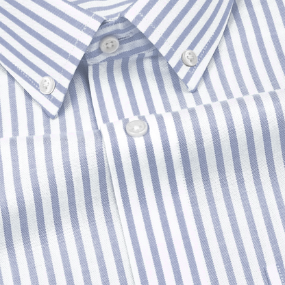 New Silver Stripe Down Button Oxford Cotton Shirt (FS049)