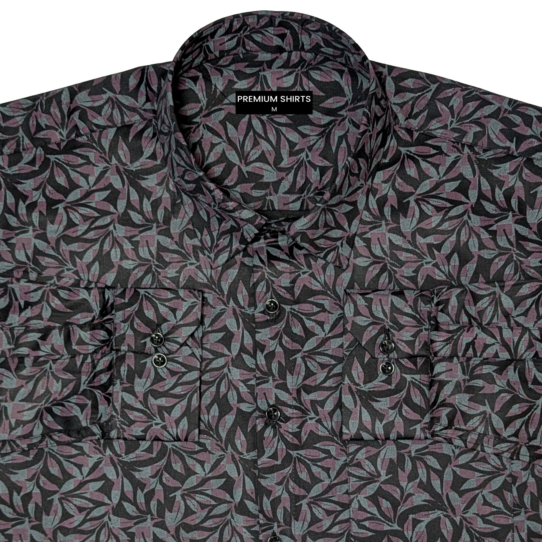 Pink Floral Print Party Wear Shirt for Men