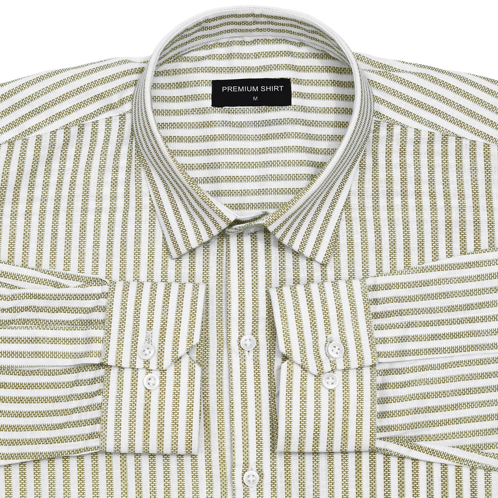 Striped shirt with a collar on a white background