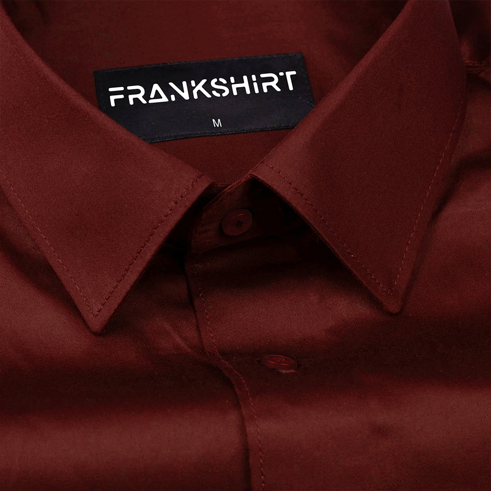 300GSM Premium Satin Shirt Combo for Men (Pink & Crimson Red)