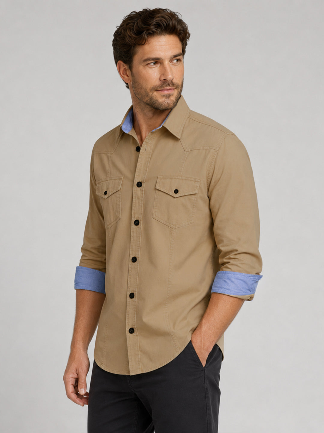 Cargo Style Beige Shirt