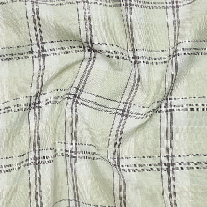 Pale Pistachio Classic Check Oxford Cotton Shirt For Men