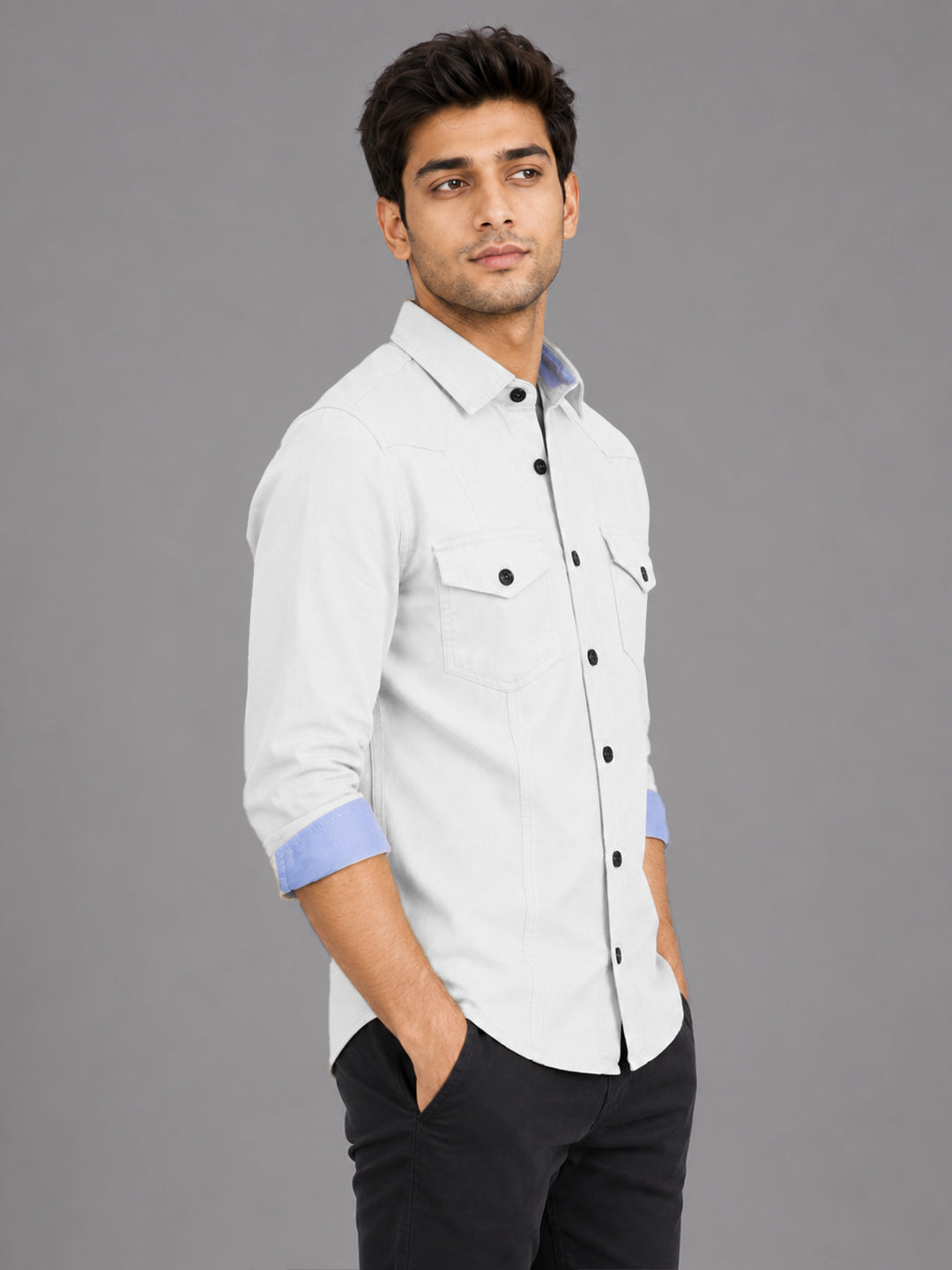Cargo Style White Shirt