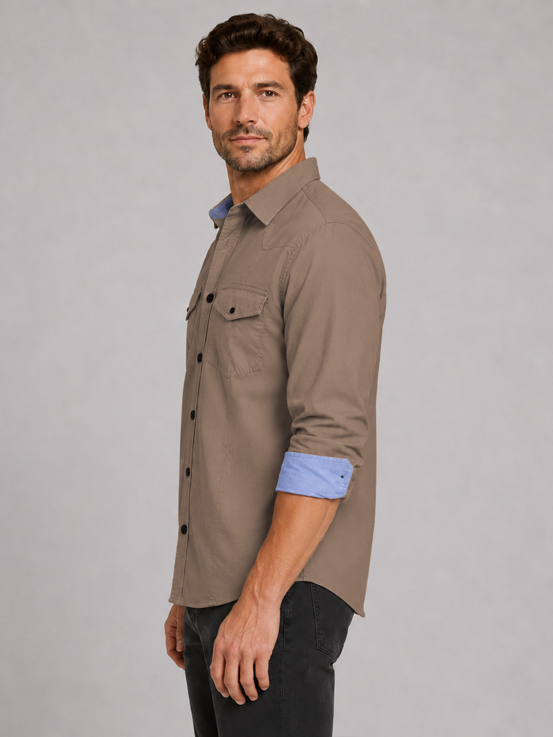 Cargo Style Khaki Shirt