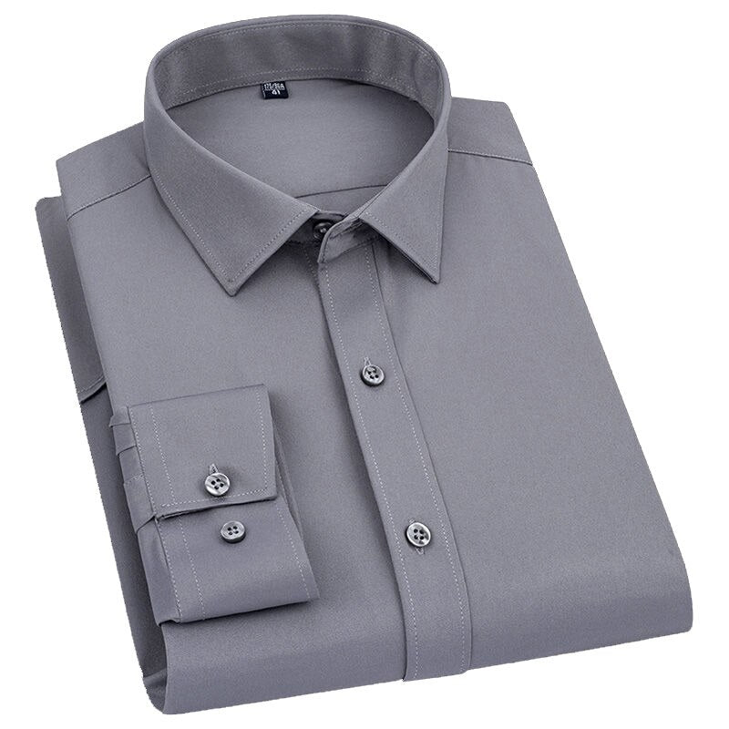 Special Offer Classic Cotton Blend Solid Shirts (Silver Grey)