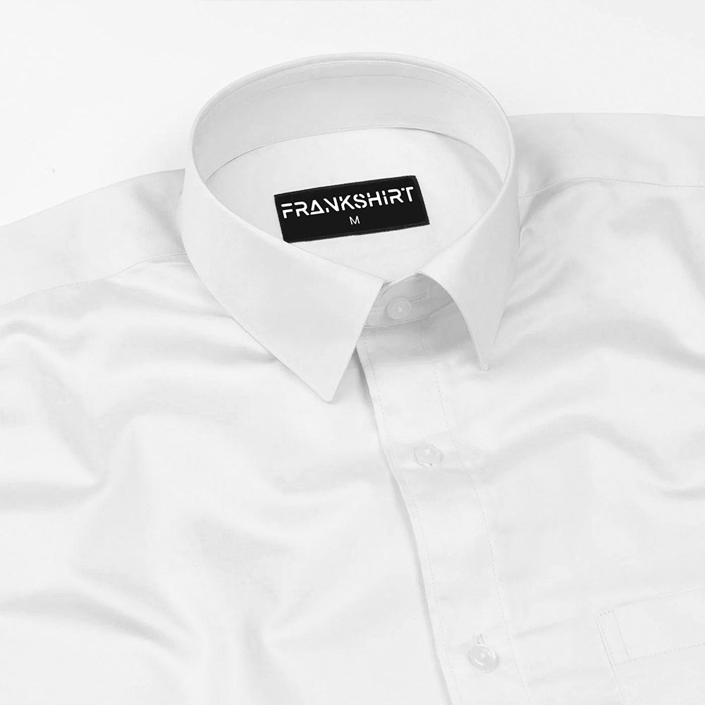 300GSM Premium Satin Shirt Combo for Men (White & Crimson Red)