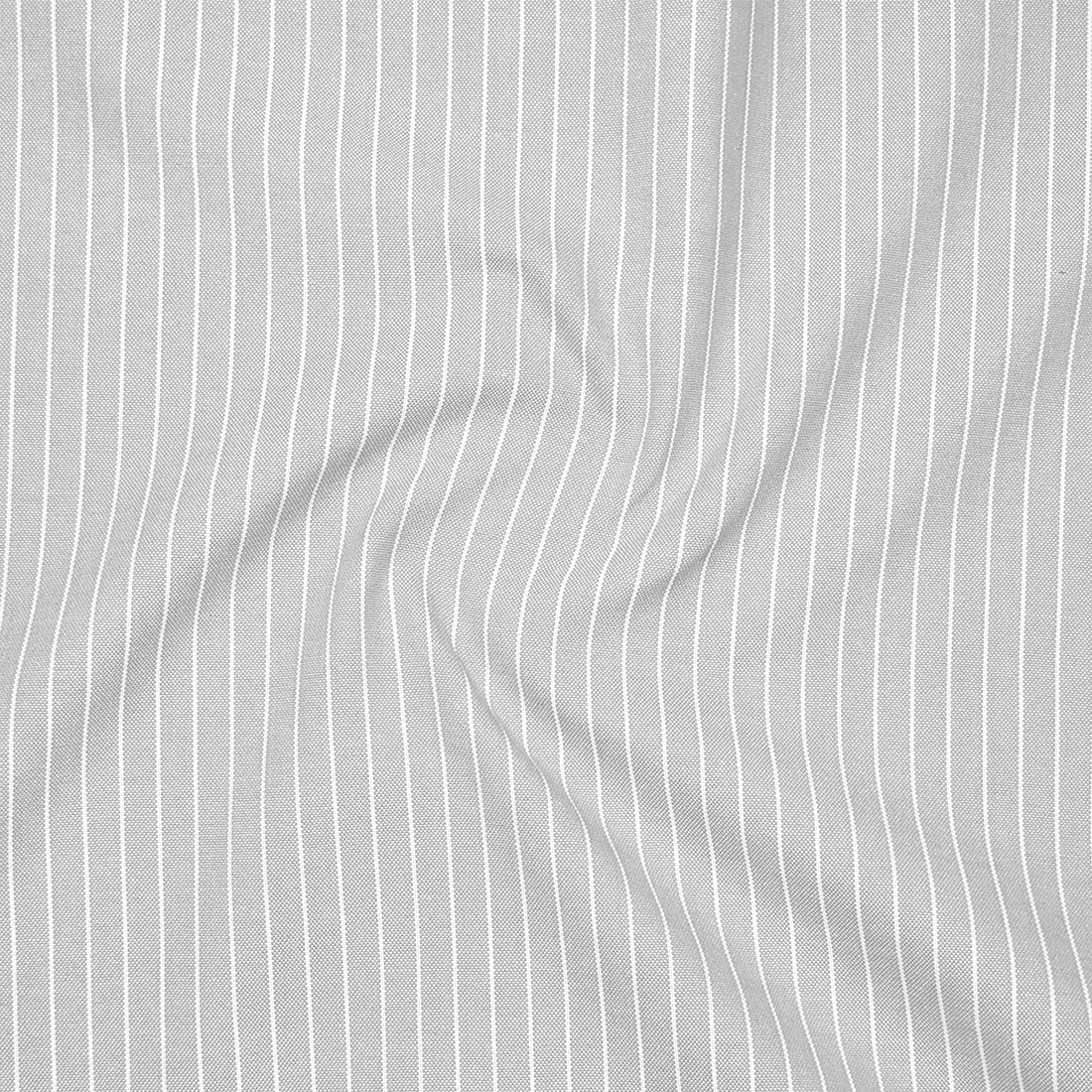Grey Small Pinstripe Oxford Shirt For Men