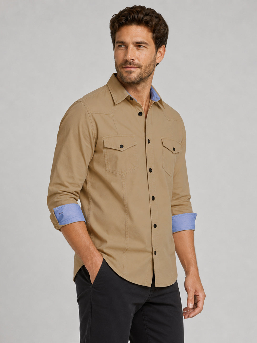 Cargo Style Beige Shirt