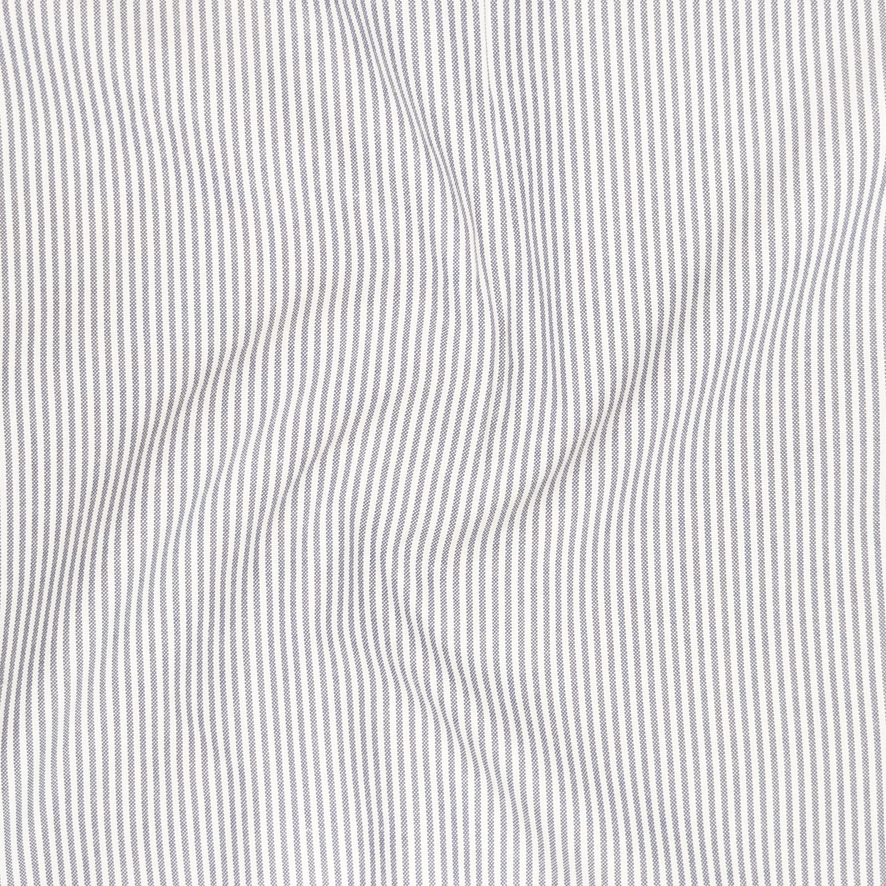 Silver Grey Pinstripe Oxford Shirt For Men