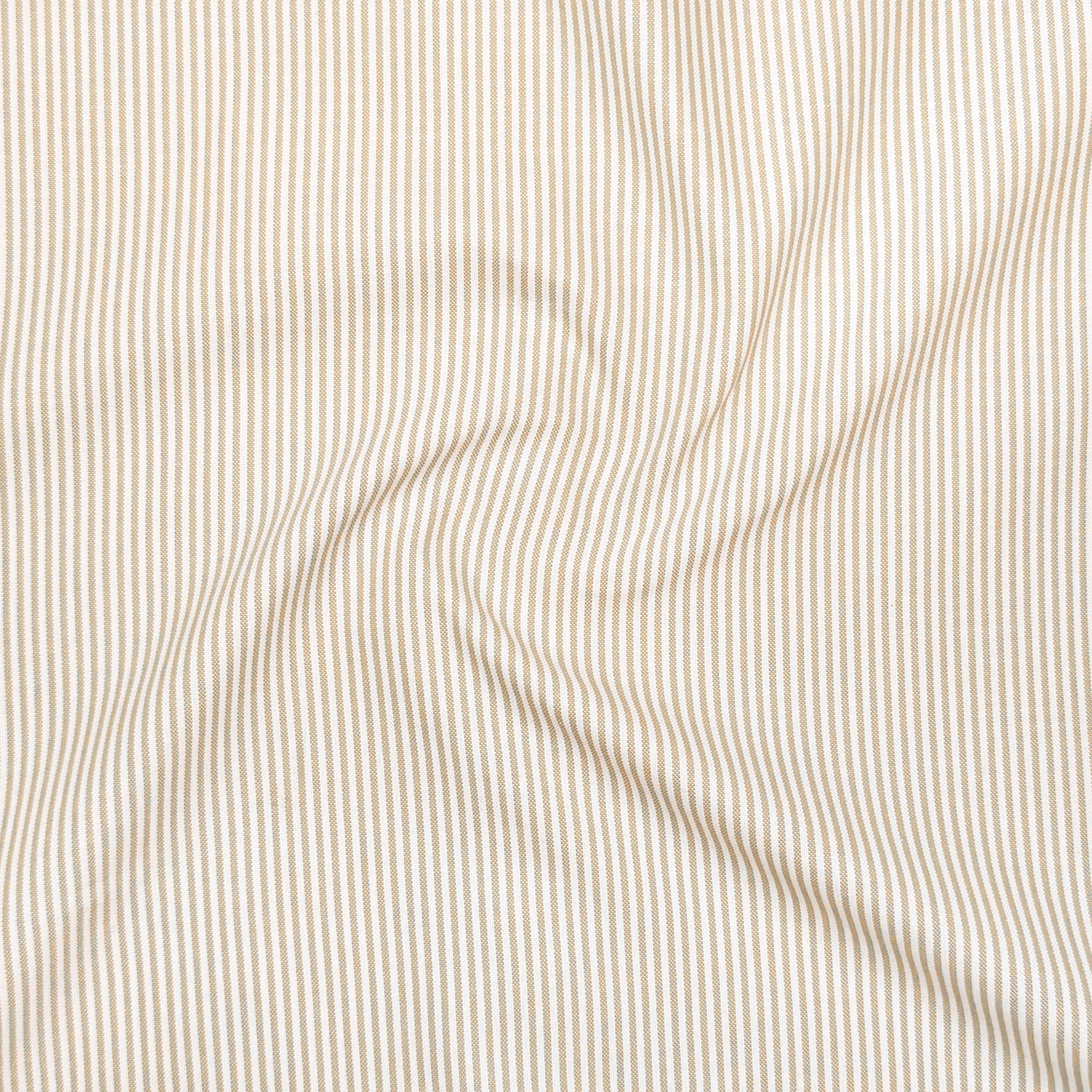 Bold Beige Pinstripe Oxford Shirt For Men
